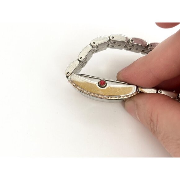 Liz Clairborne Silver T LIZ32SG Rhinestone Vintage Wristwatch - 22mm - WORKS! - Picture 10 of 12